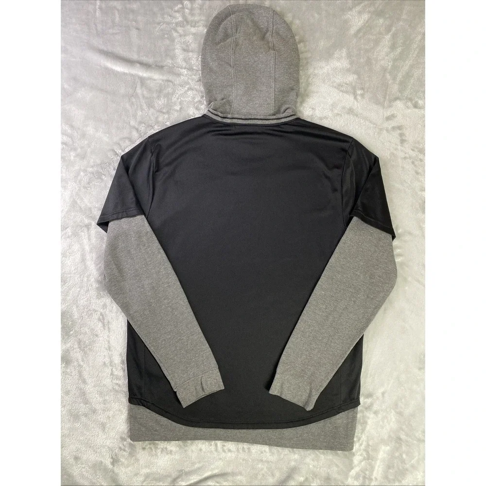 Primitive Hoodie Jersey Mens Large Black Grey Layered Logo‎ Skateboarding Shirt
